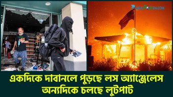 একদিকে দাবানলে পুড়ছে লস অ্যাঞ্জেলেস, অন্যদিকে চলছে লুটপাট