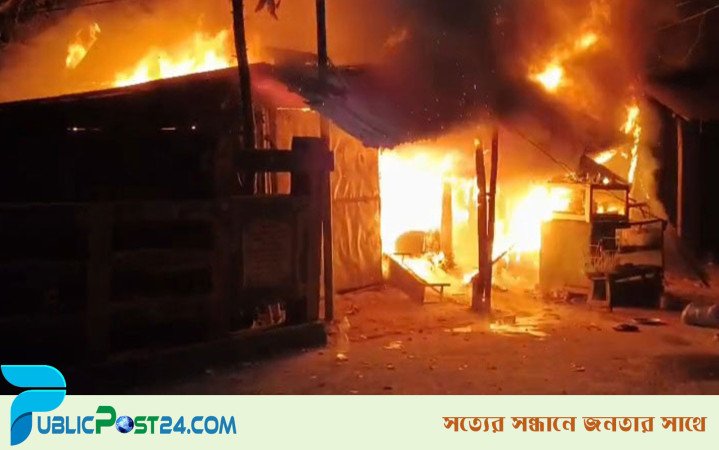 শিবচরে বাজারে আগুনে ব্যবসায়ী দগ্ধ