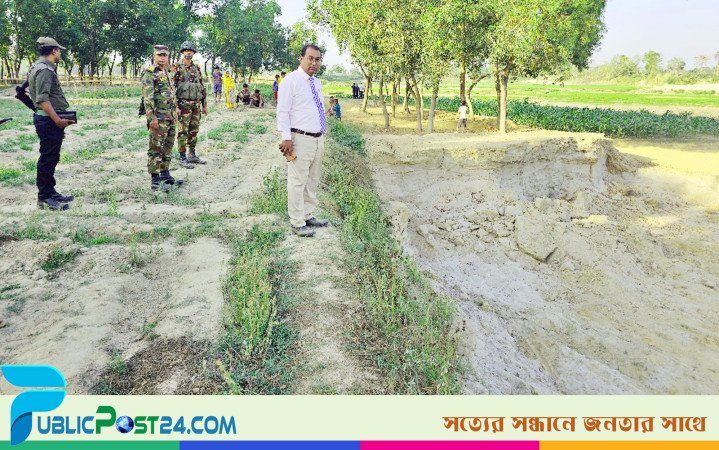 ধামইরহাটে সরকারি জমির মাটি কাটায় জরিমানা