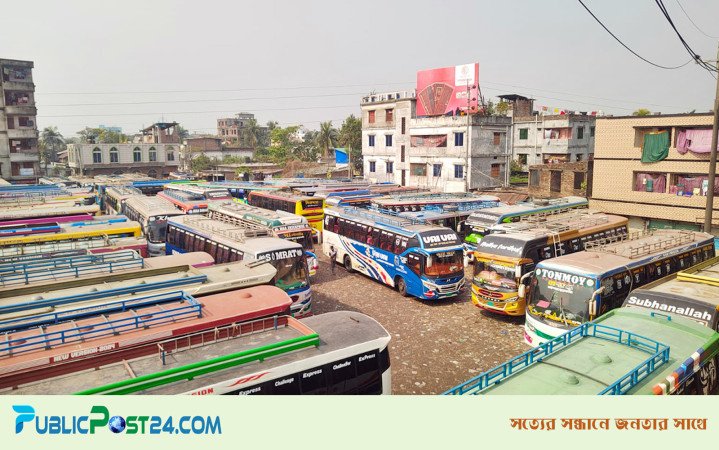 বরিশালে ১৬ রুটে বাস চলাচল বন্ধ